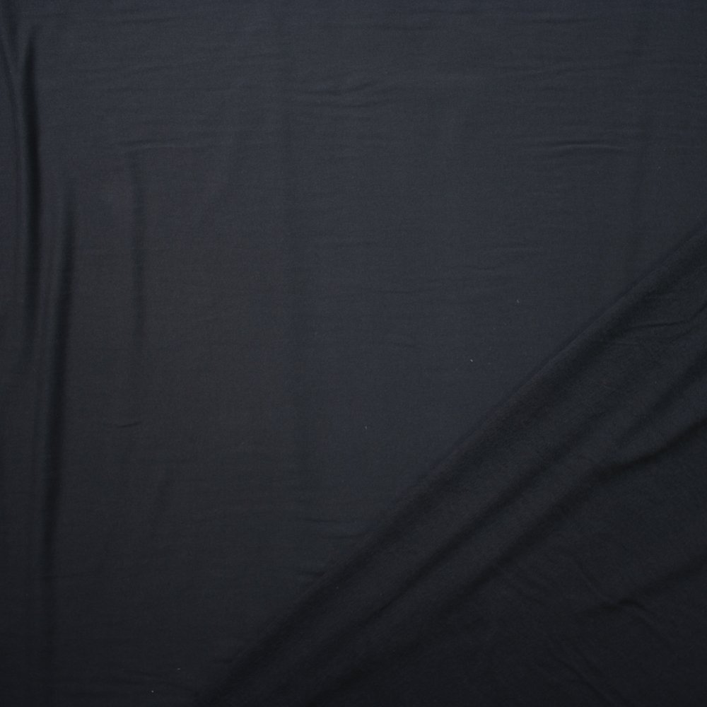 Black Designer Stretch Cotton French Terry from ‘Betabrand’ Fabric By The Yard - Wide shot