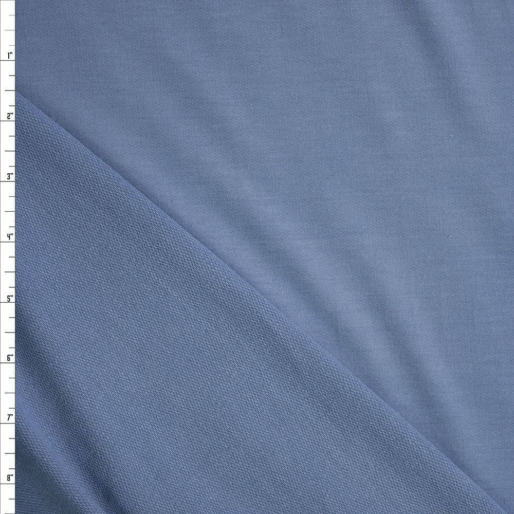 Sky Blue Solid Poly/Rayon French Terry Fabric By The Yard