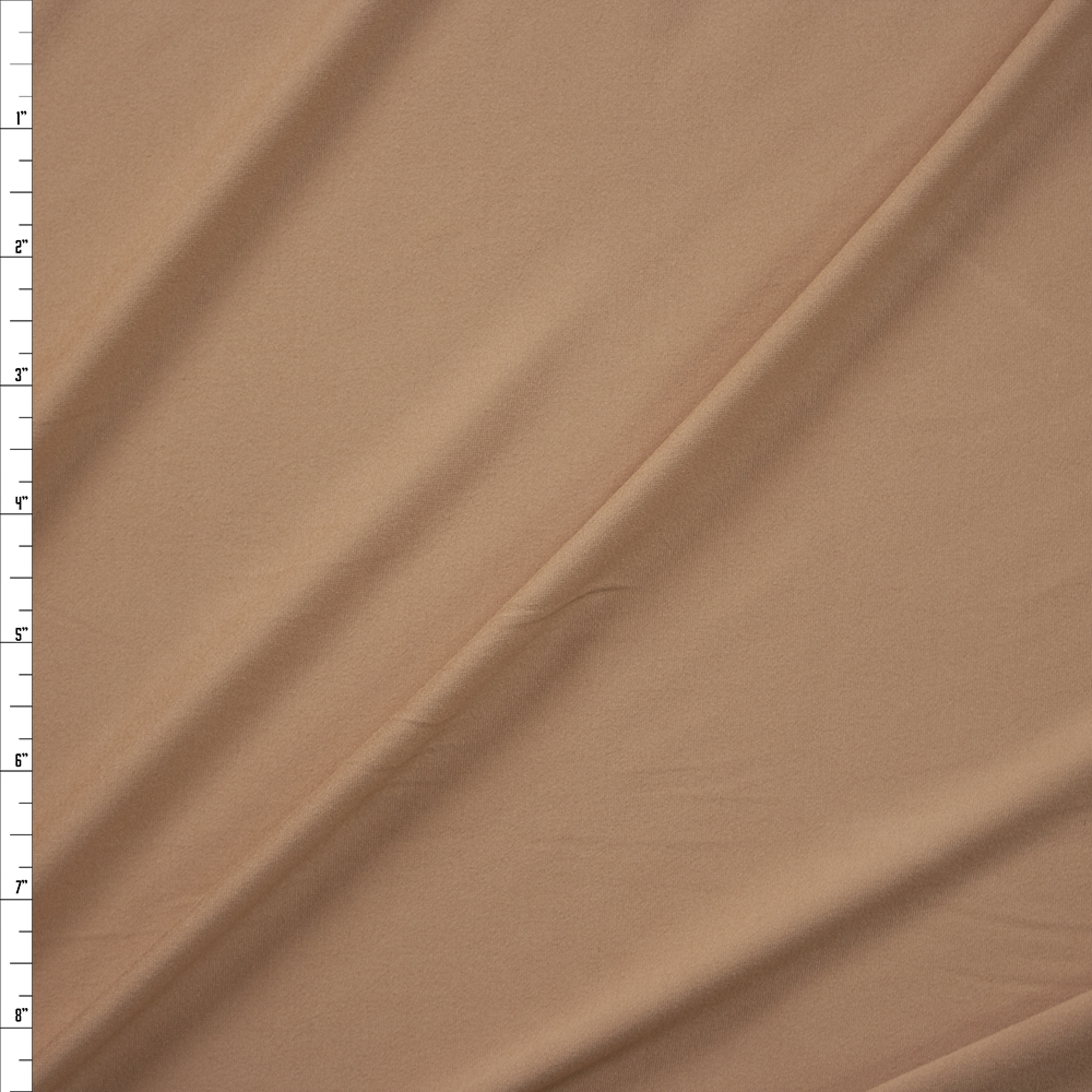 Beige Double Brushed Poly/Spandex Fabric By The Yard