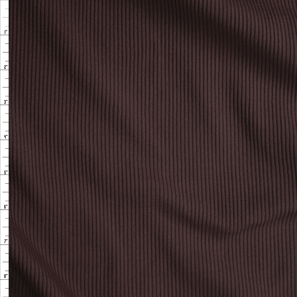 Brown Stretch Cotton Rib Knit Fabric By The Yard