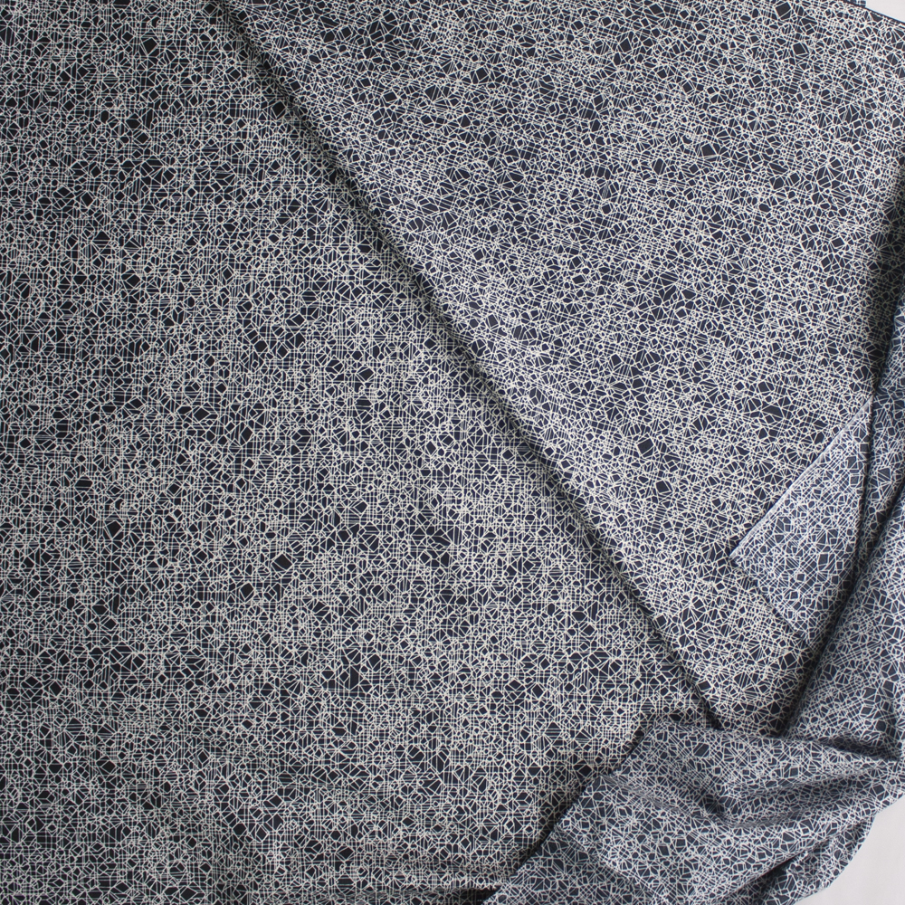 Tangled Web on Black Designer Cotton Shirting from ‘Tori Richards’ Fabric By The Yard - Wide shot