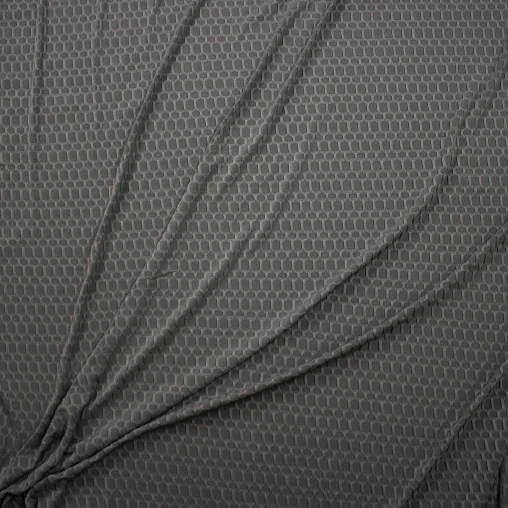 Charcoal Honeycomb Textured Midweight Athletic Spandex Fabric By The Yard - Wide shot