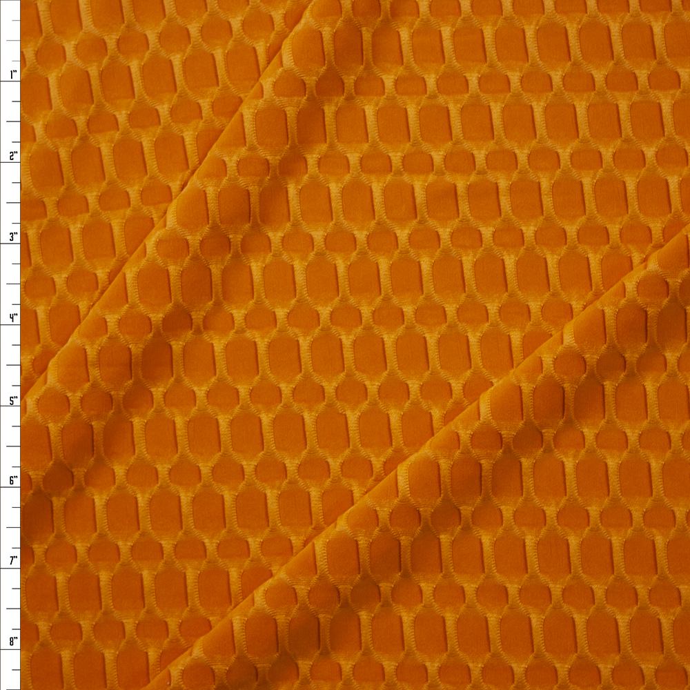 Goldenrod Honeycomb Textured Midweight Athletic Spandex Fabric By The Yard