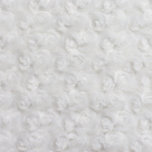 White Rosette Cuddle Faux Fur Fabric