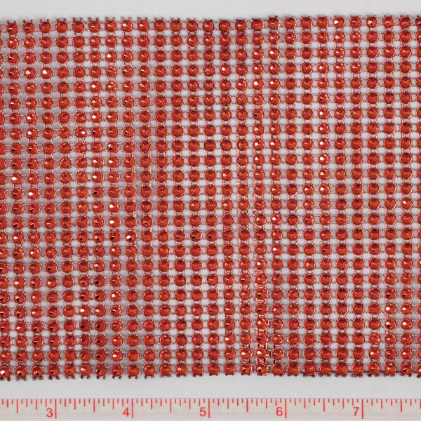 Red Rhinestone Look Trim