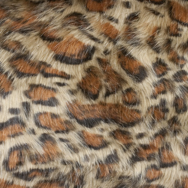 Leopard Print Luxury Faux Fur Fabric - Wider Shot to Show More of Print