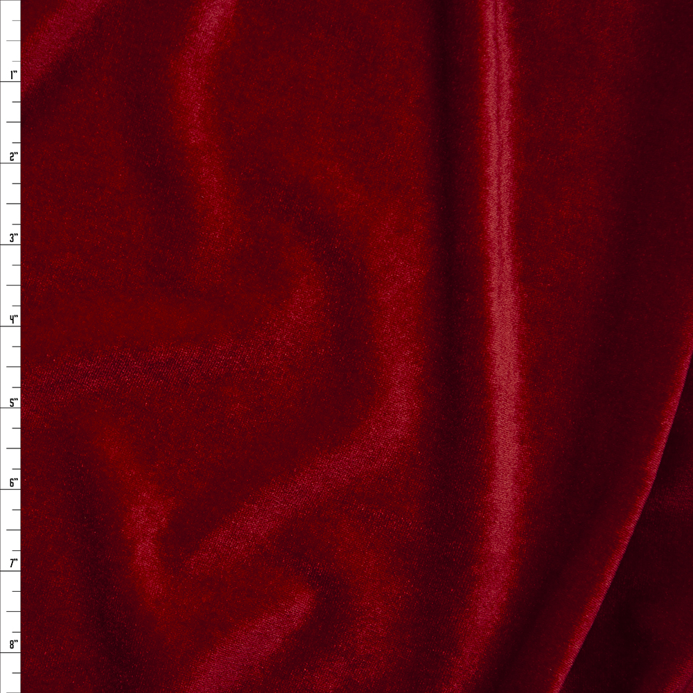 Red 4-way Stretch Velvet By The Yard