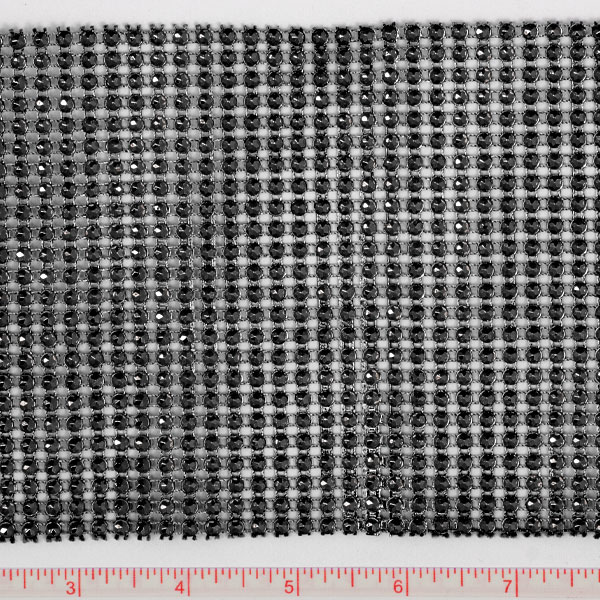 Black Rhinestone-Look Metallic Trim