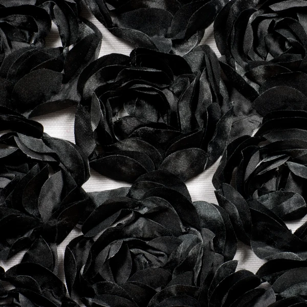 Large Black Rosette Fabric
