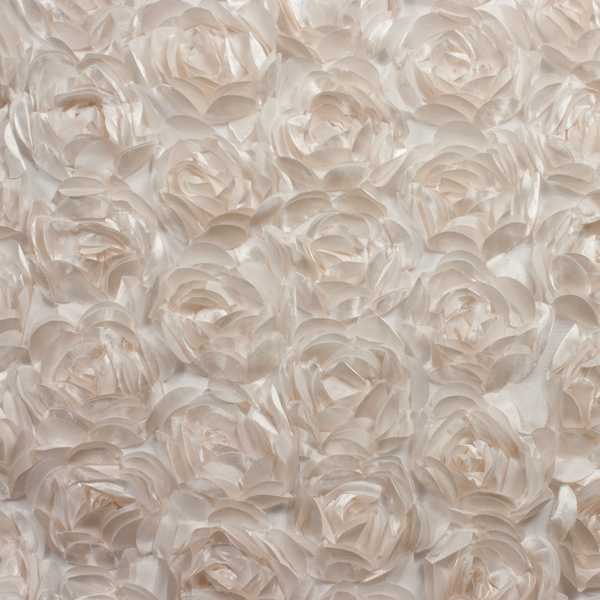 Large Ivory Rosette Fabric