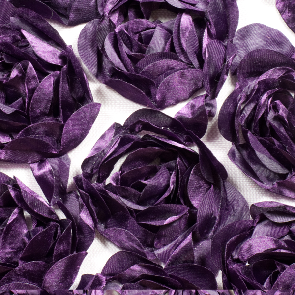Large Plum Rosette Fabric