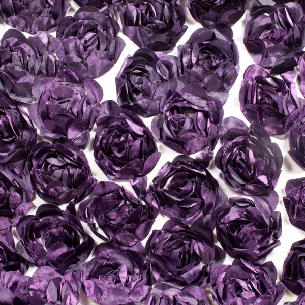 Large Plum Rosette Fabric