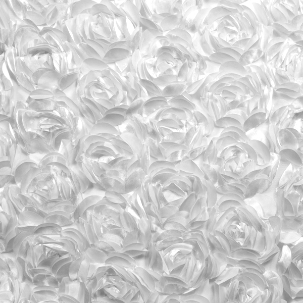 Large White Rosette Fabric