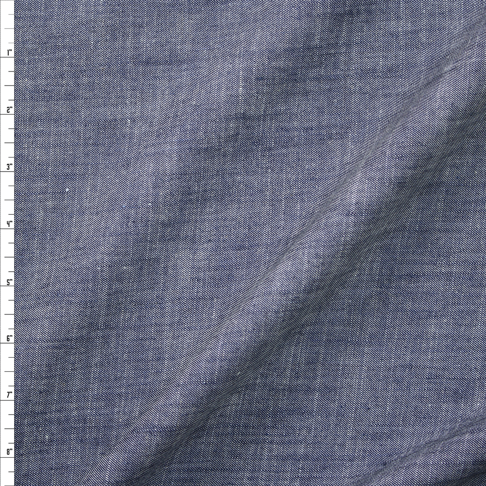 Designer Indigo Light Midweight Denim Fabric By The Yard