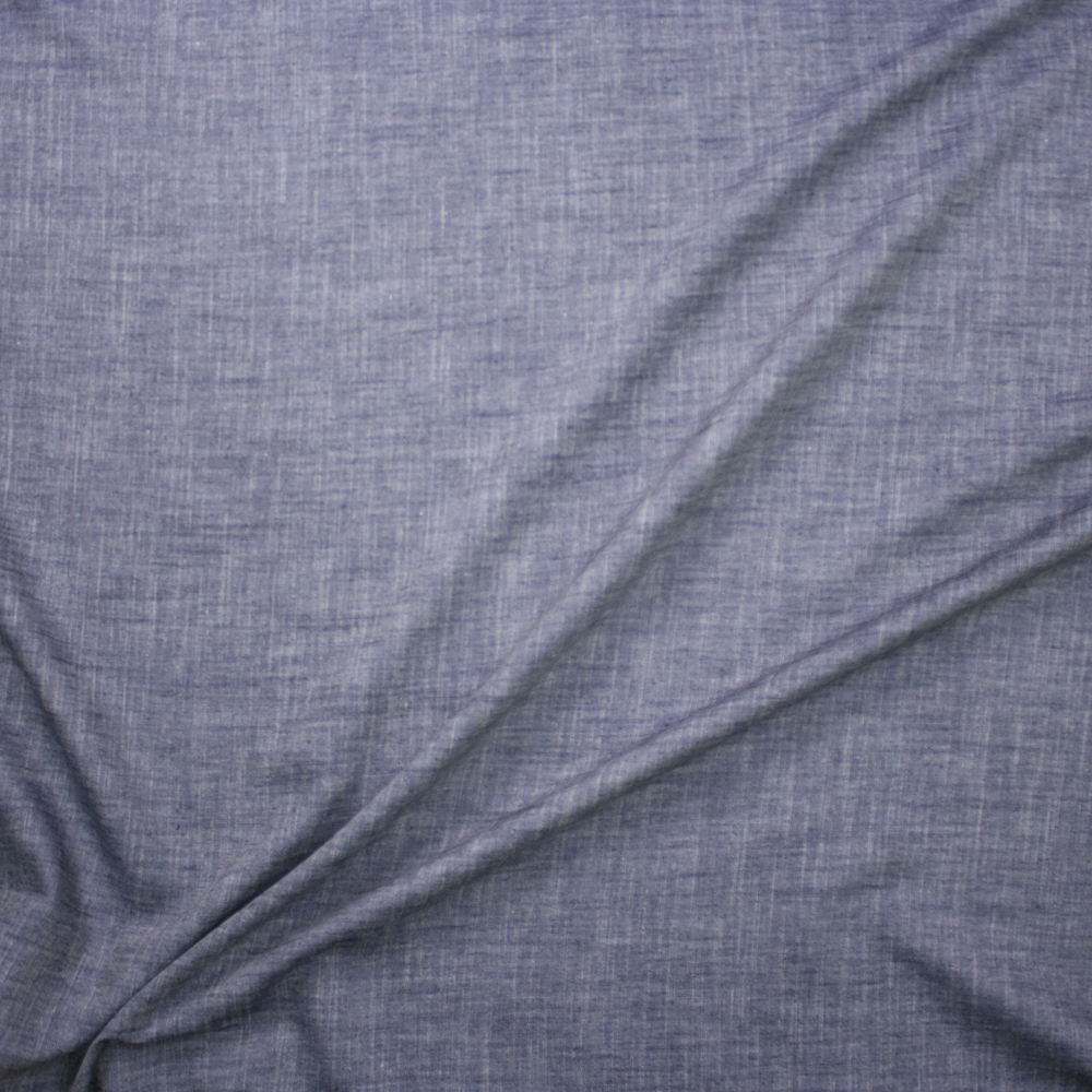 Designer Indigo Light Midweight Denim Fabric By The Yard - Wide shot