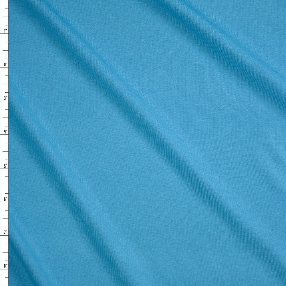 Turquoise Midweight Designer Stretch Modal Jersey Knit Fabric By The Yard