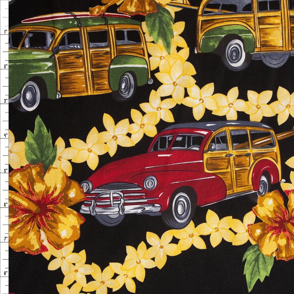 Leis and Station Wagons Quilter’s Cotton Print Fabric By The Yard