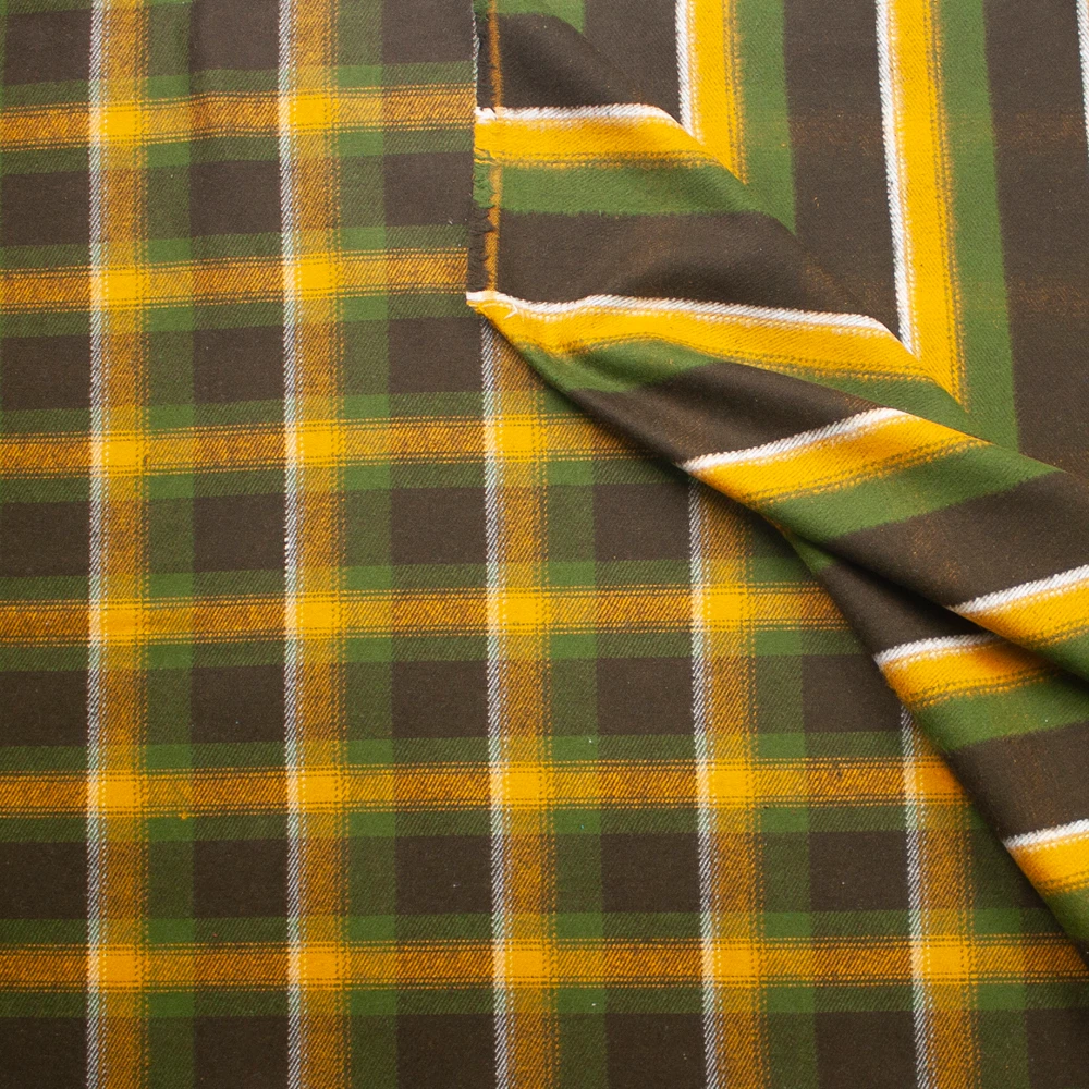 Durango Flannel Mustard Reversible Plaid by Robert Kaufman Fabric By The Yard - Wide shot
