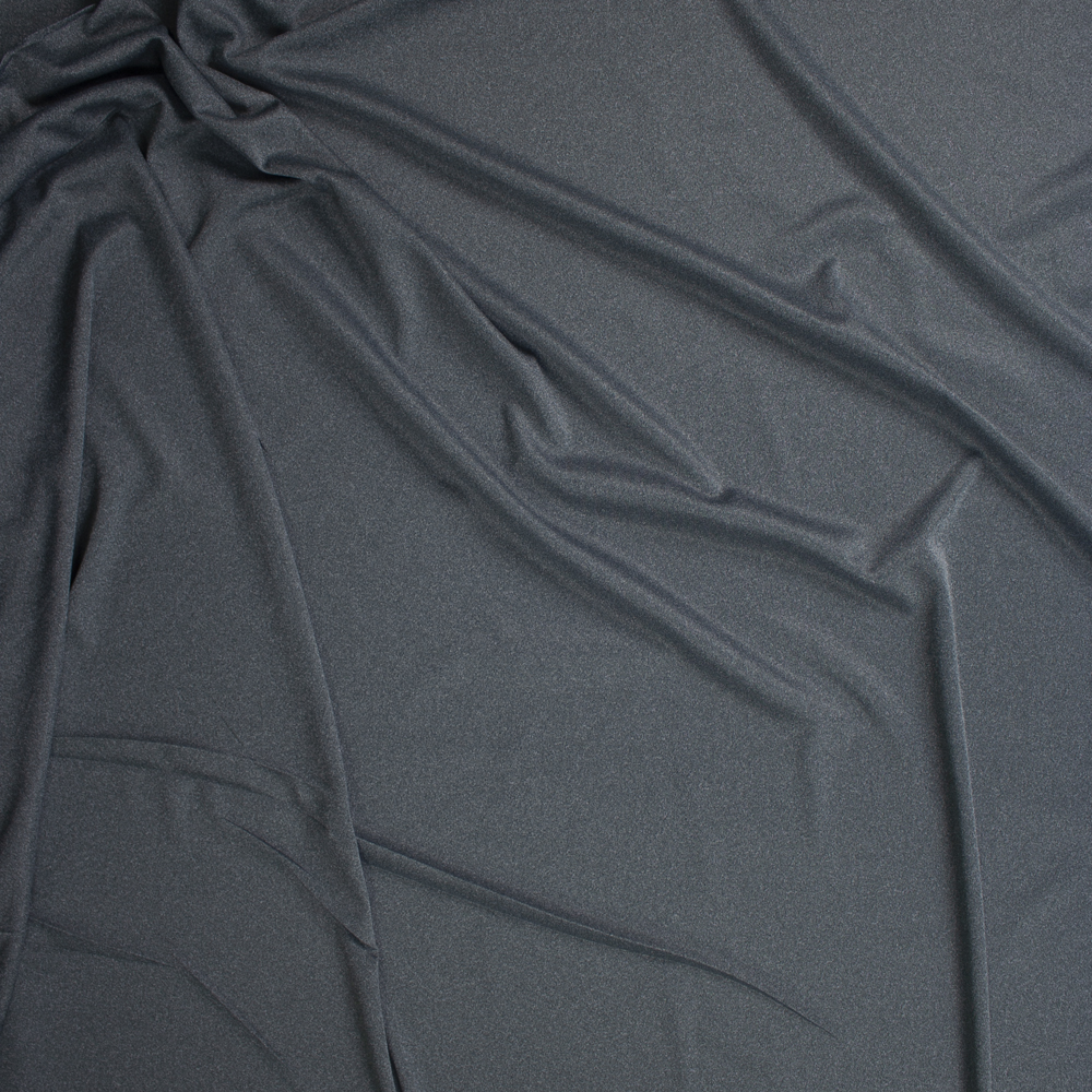 Dark Grey Heather Moisture Wicking Athletic Knit Fabric By The Yard - Wide shot