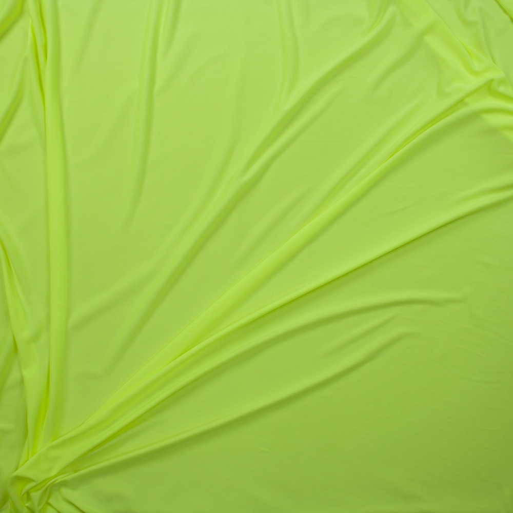 Neon Yellow Moisture Wicking Athletic Knit Fabric By The Yard - Wide shot