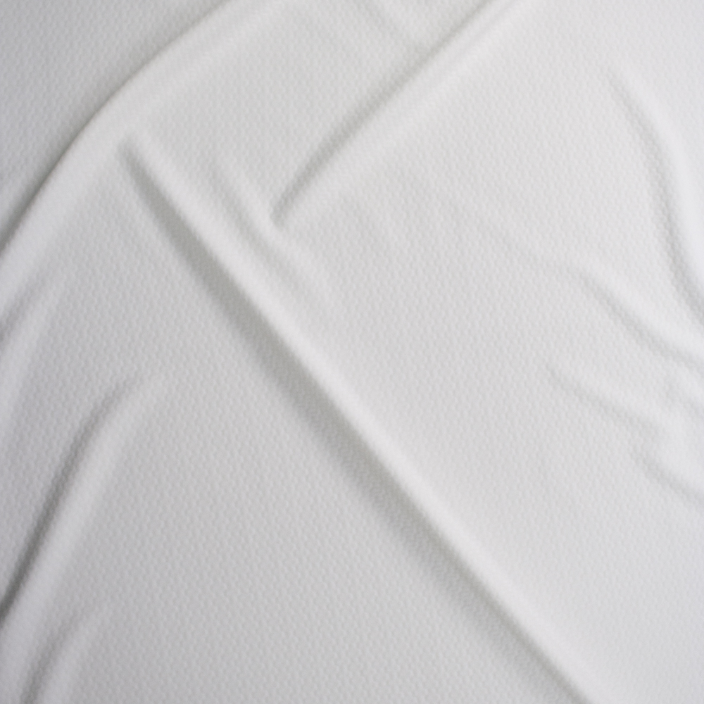 Ivory Staggered Geometric Textured Double Knit Fabric By The Yard - Wide shot