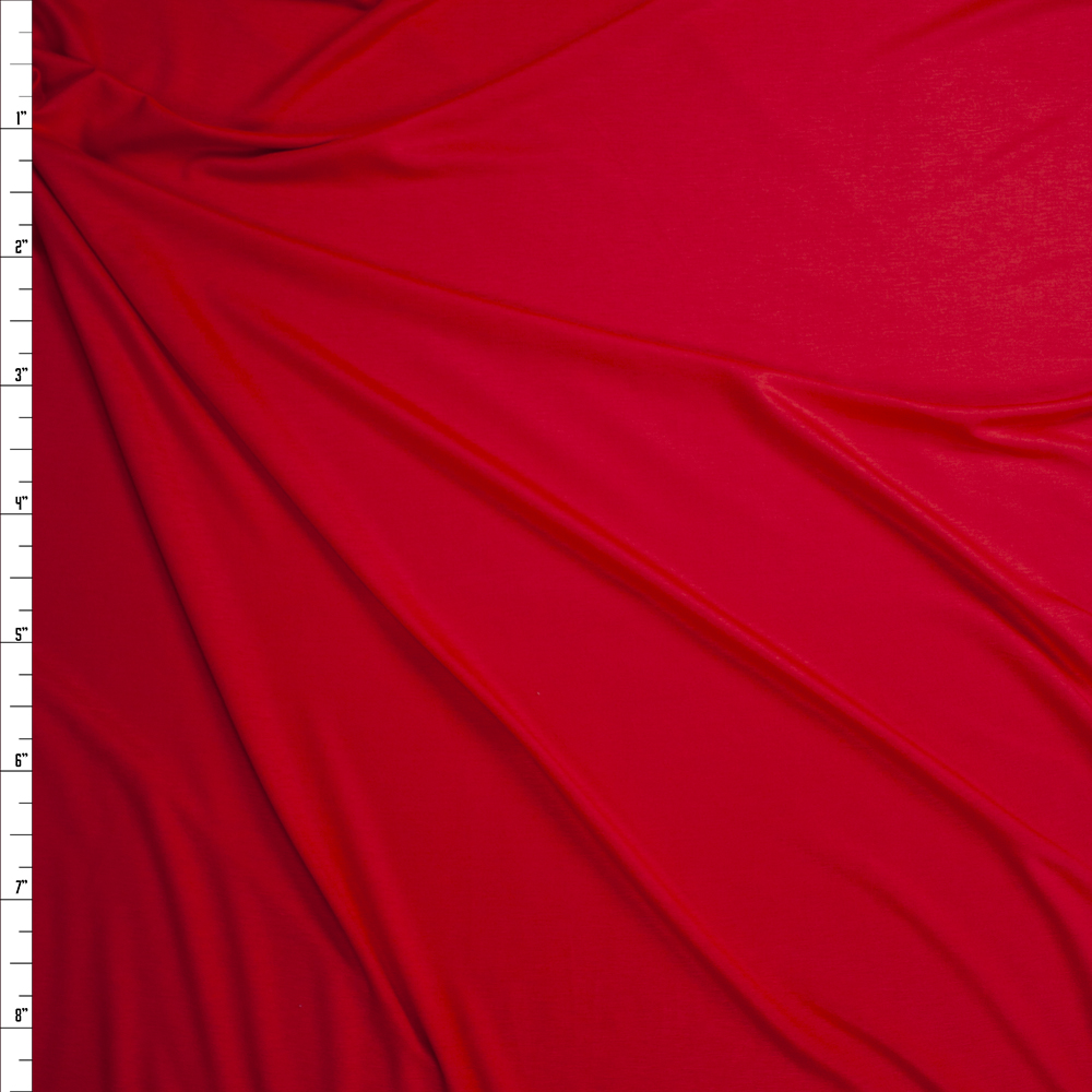 Red Poly/Rayon French Terry Fabric By The Yard