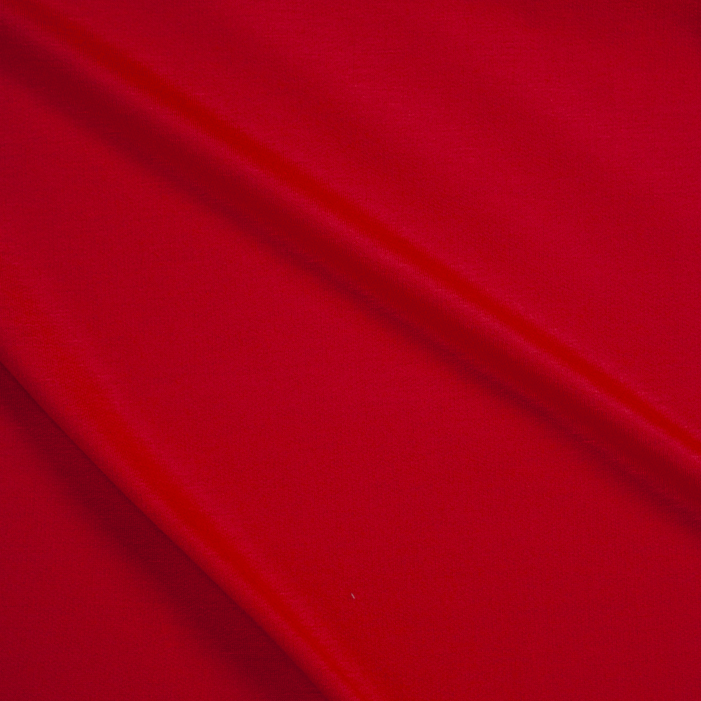 Red Poly/Rayon French Terry Fabric By The Yard - Wide shot
