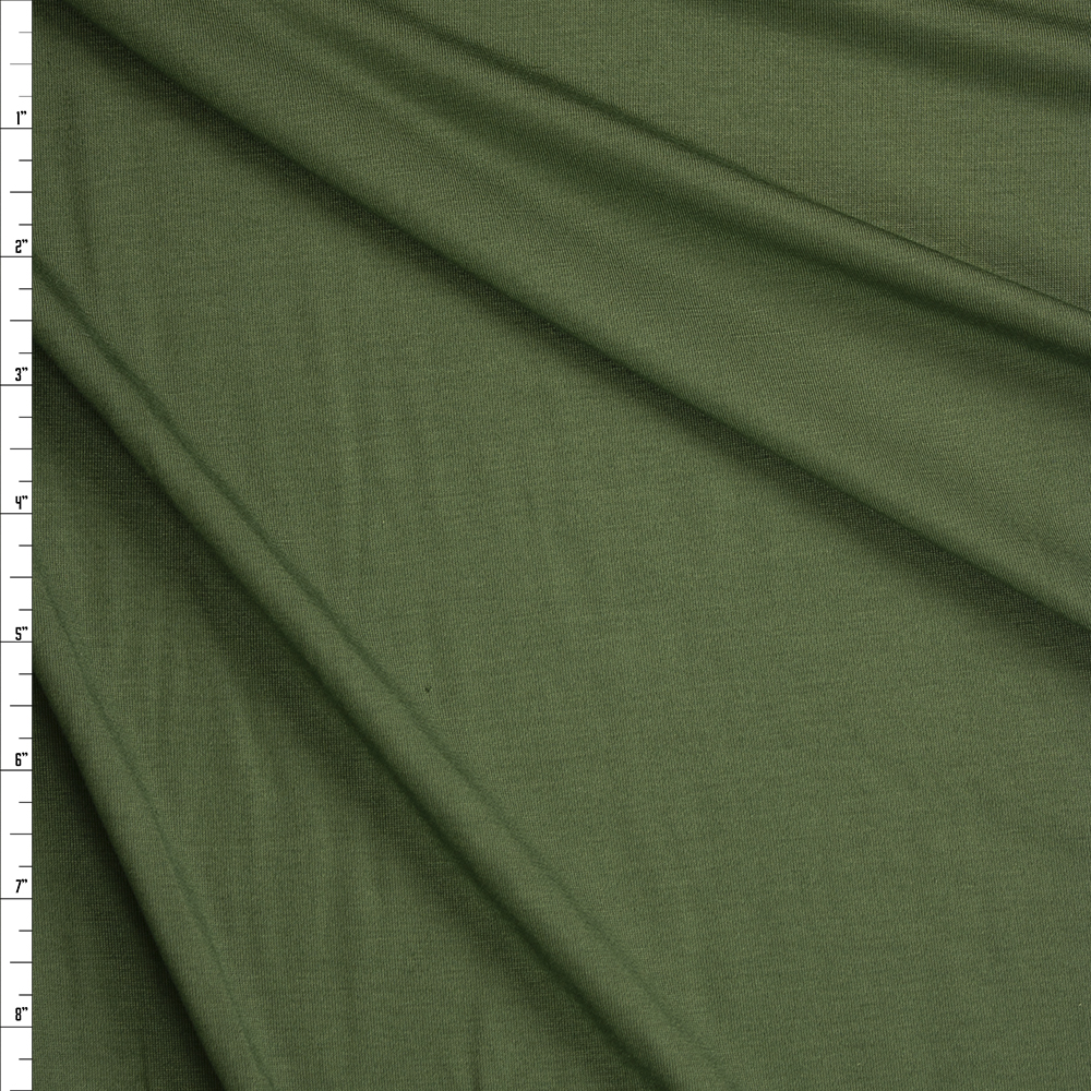Olive Midweight Modal Spandex Knit Fabric By The Yard