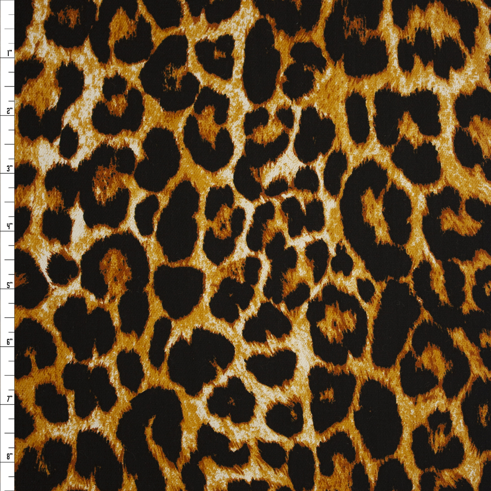 Leopard Print Heavyweight Stretch Twill Fabric By The Yard
