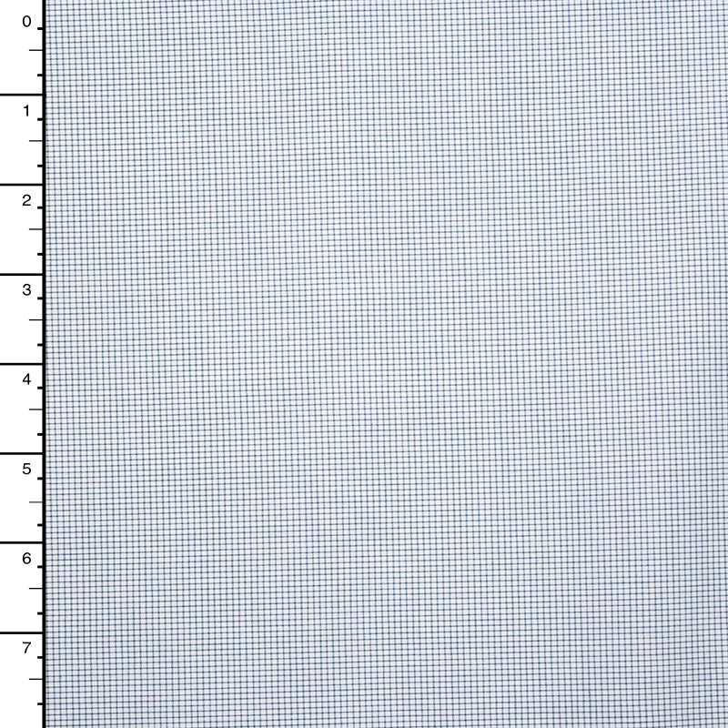 Emerald and White Micro Windowpane Plaid Designer Fine Cotton Shirting Fabric By The Yard