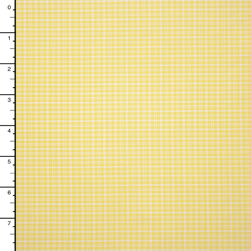 Yellow and White Plaid Designer Fine Cotton Shirting Fabric By The Yard