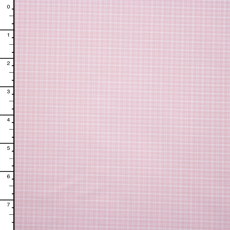 Pink and White Plaid Designer Fine Cotton Shirting Fabric By The Yard