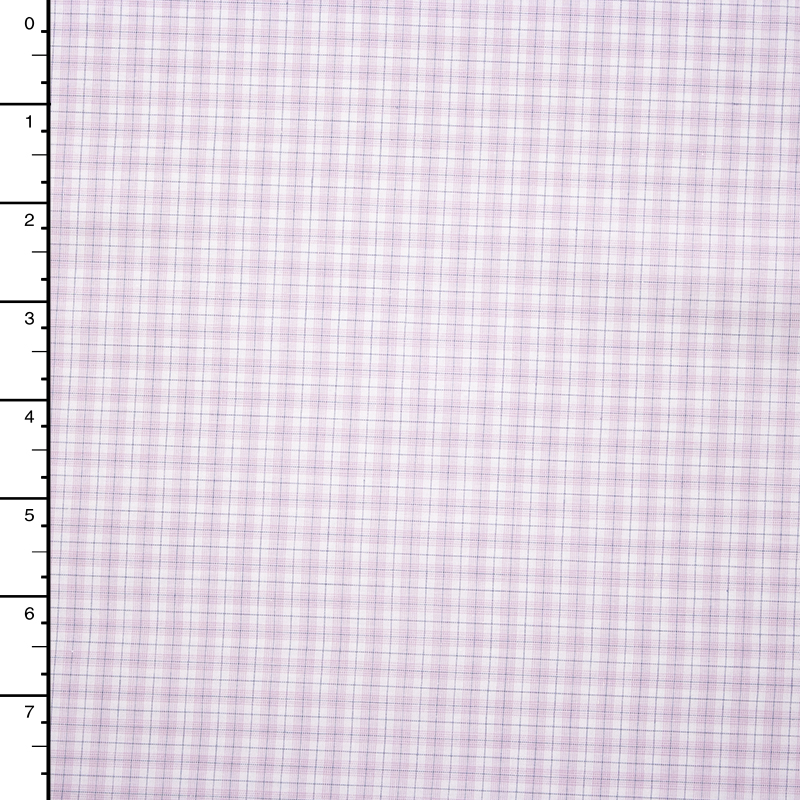 Lilac, Grey, and White Plaid Designer Fine Cotton Shirting Fabric By The Yard