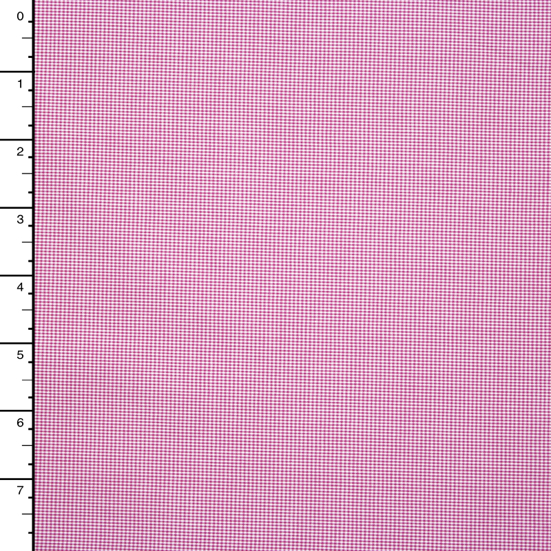 Hot Pink and White Micro Plaid Designer Fine Cotton Shirting Fabric By The Yard