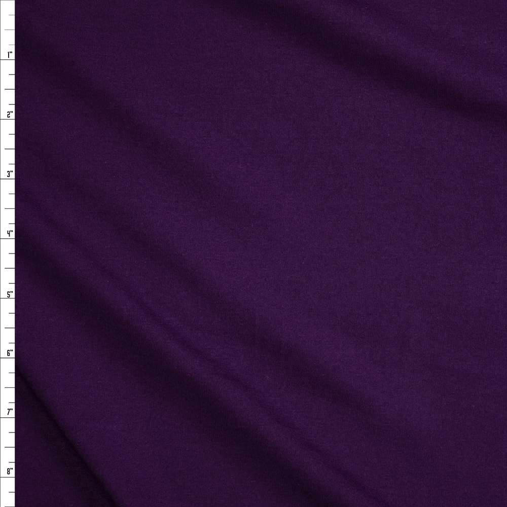 Plum 7oz Stretch Cotton Jersey Knit Fabric By The Yard