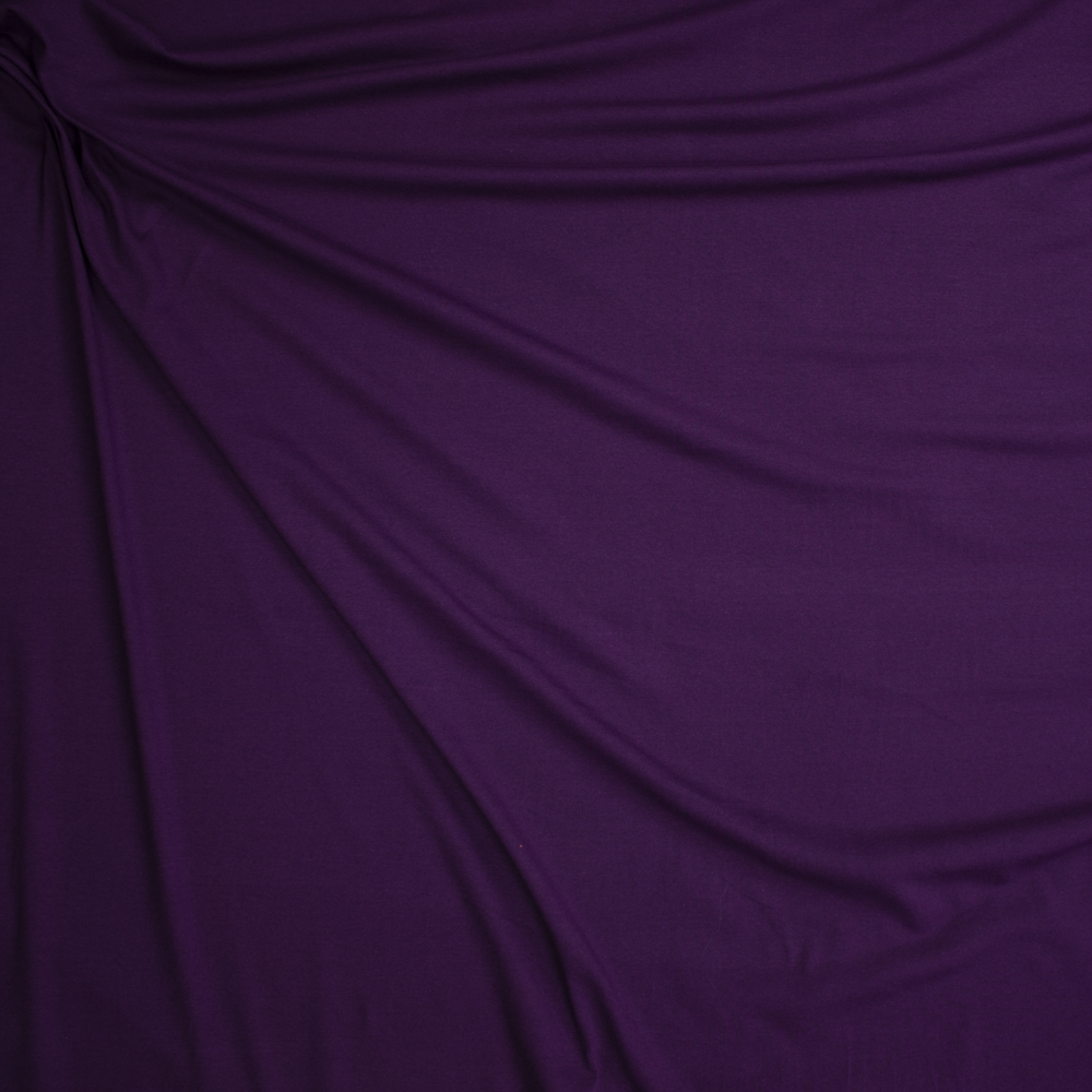 Plum 7oz Stretch Cotton Jersey Knit Fabric By The Yard - Wide shot