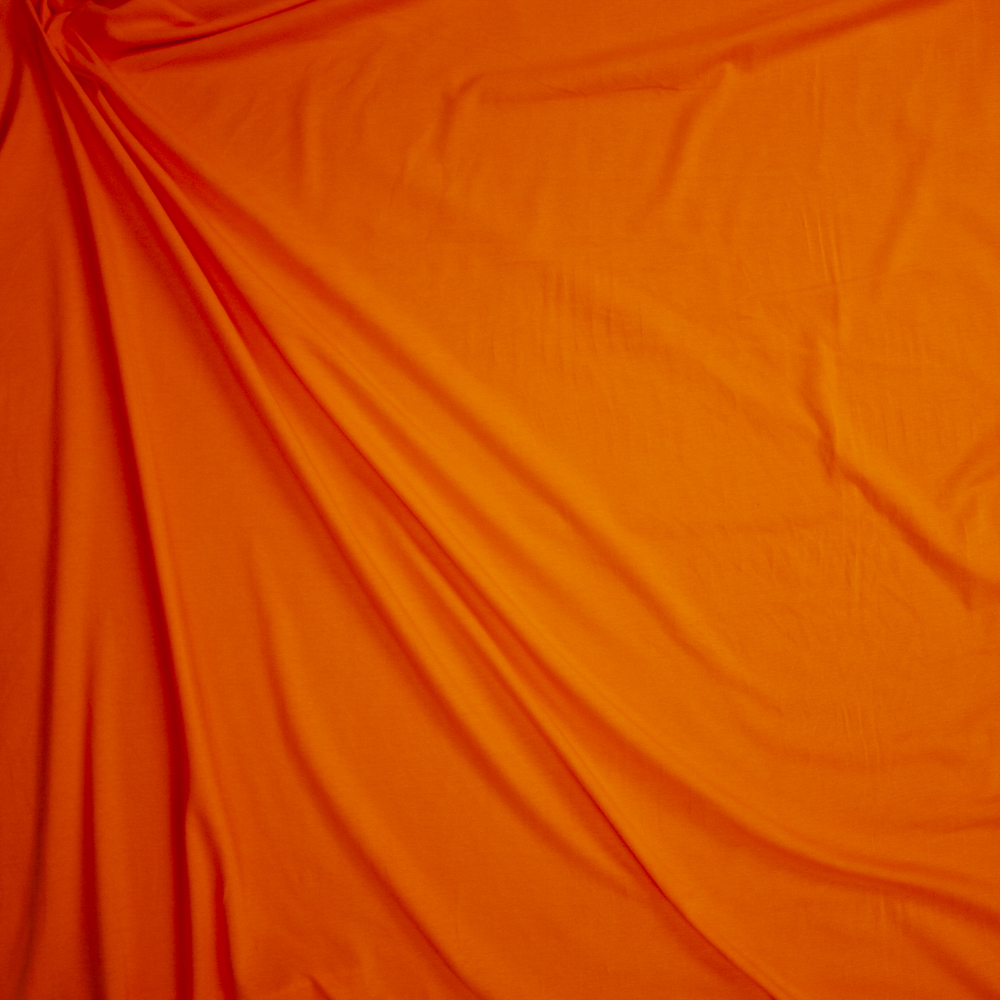 Orange 7oz Stretch Cotton Jersey Knit Fabric By The Yard - Wide shot