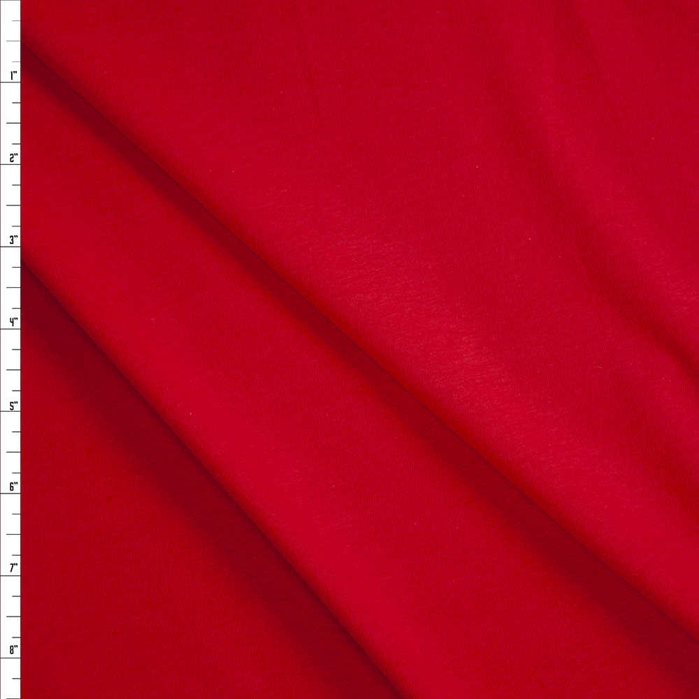 Red 7oz Stretch Cotton Jersey Knit Fabric By The Yard