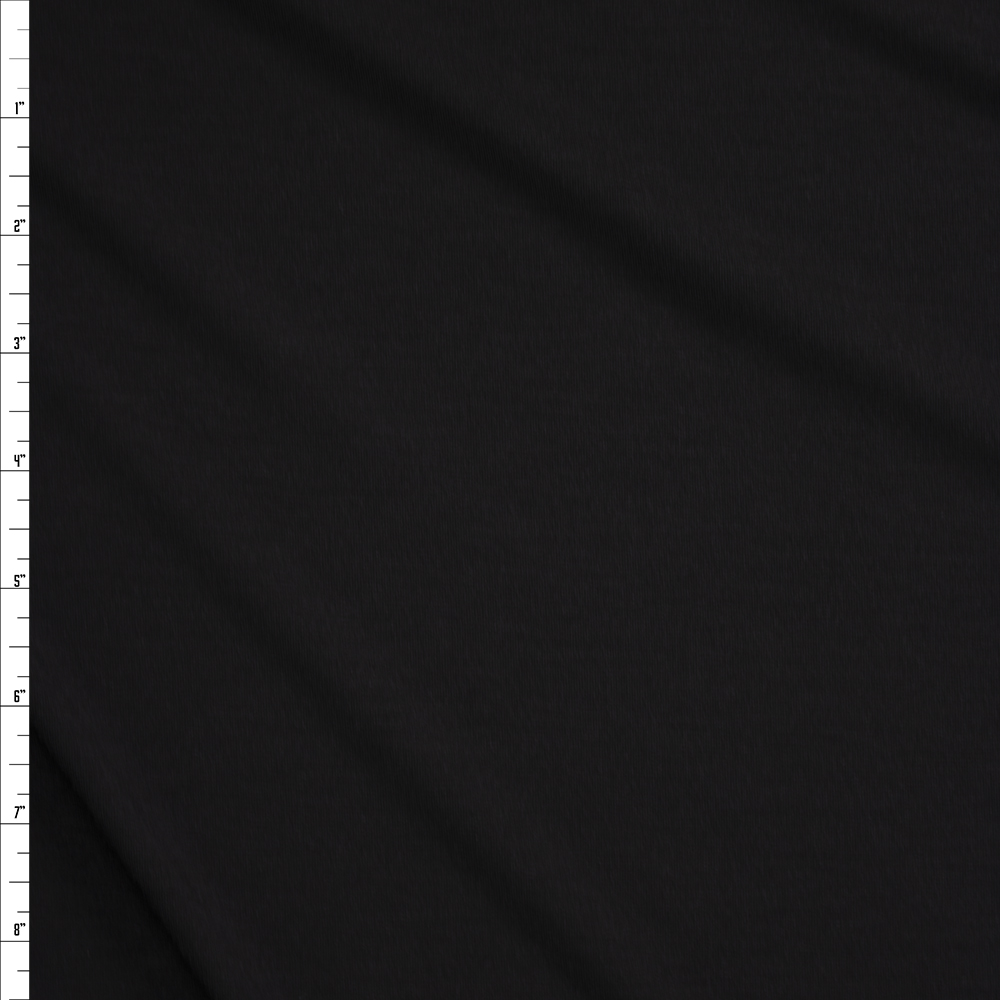 Black Lightweight Poly/Modal Jersey Knit Fabric By The Yard