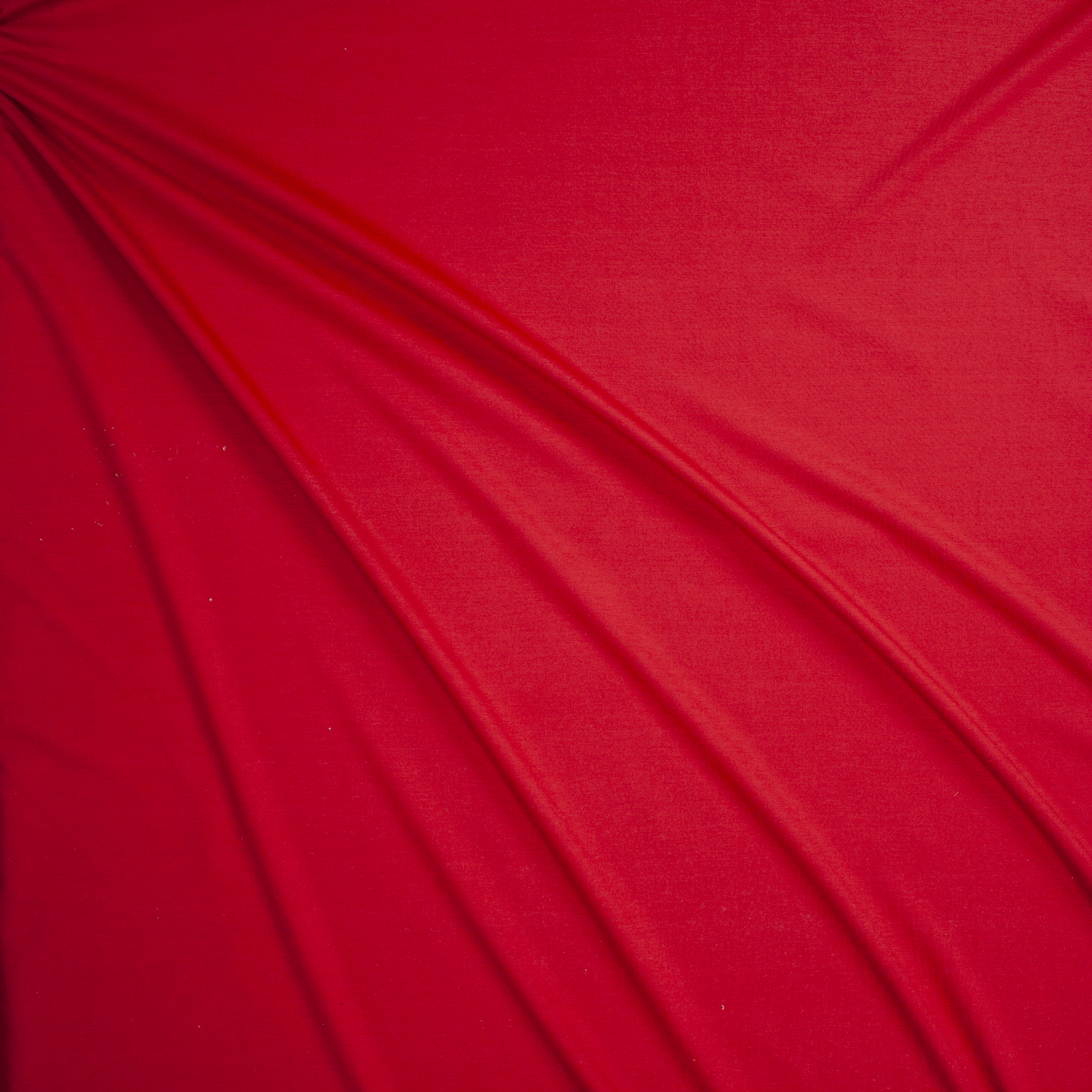 Bright Red Poly/Rayon French Terry Fabric By The Yard - Wide shot