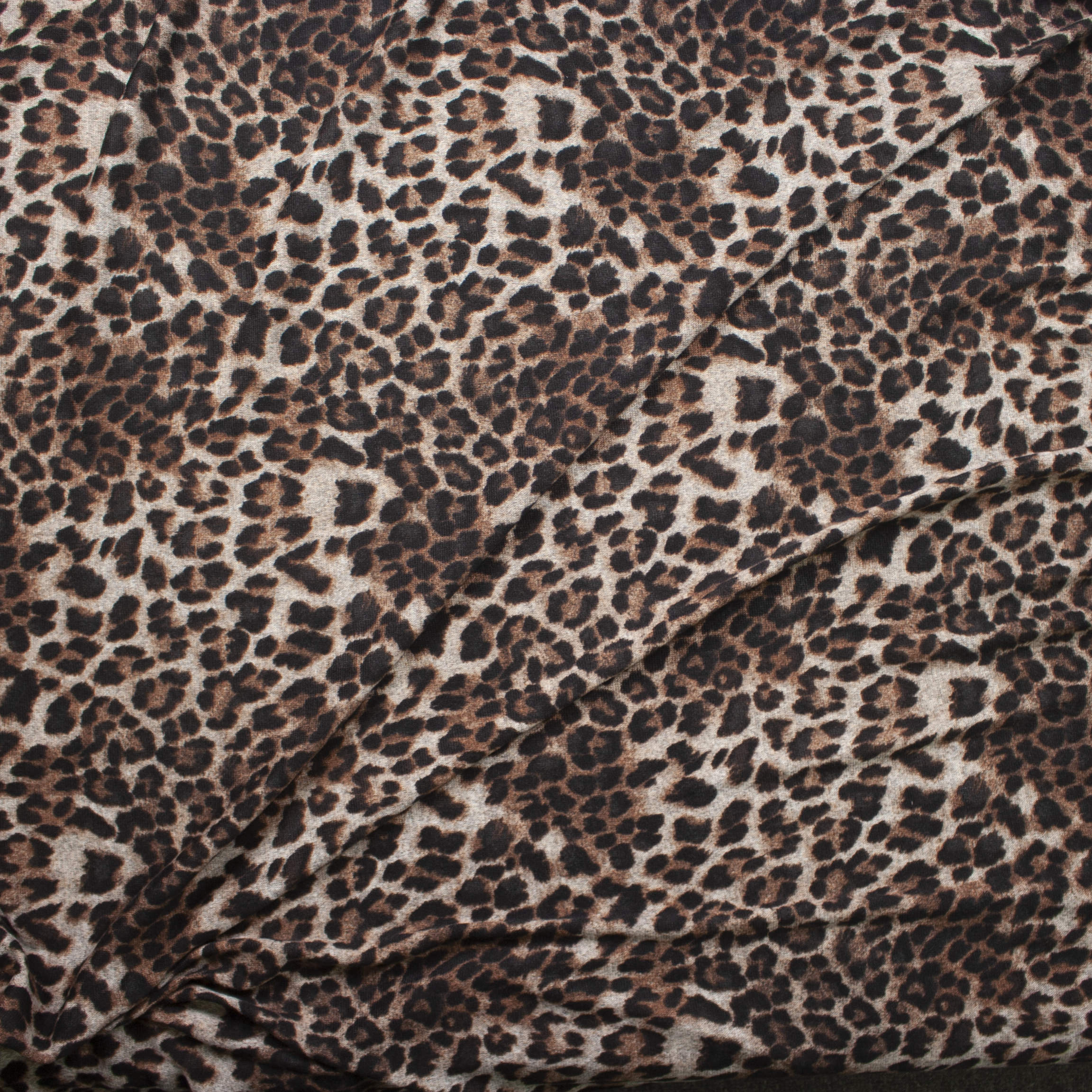 Leopard Print Designer Hacci Knit Fabric By The Yard - Wide shot