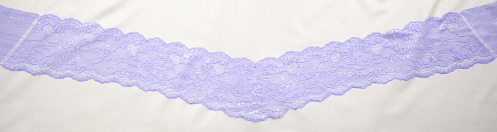 4" Lavender Designer Floral Stretch Lace V-Panel from ‘Hanky Panky’ Fabric By The Yard - Wide shot