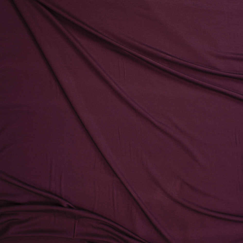 Wine Designer Stretch Modal French Terry Fabric By The Yard - Wide shot
