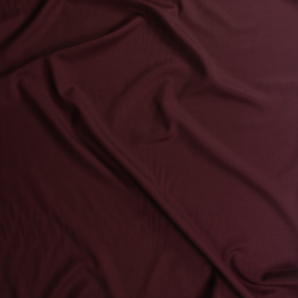 Deep Burgundy Designer Wool Suiting Fabric By The Yard - Wide shot