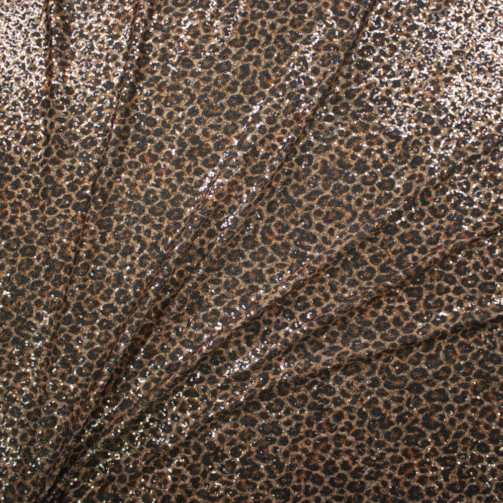 Cheetah Designer Sequin Fabric Fabric By The Yard - Wide shot