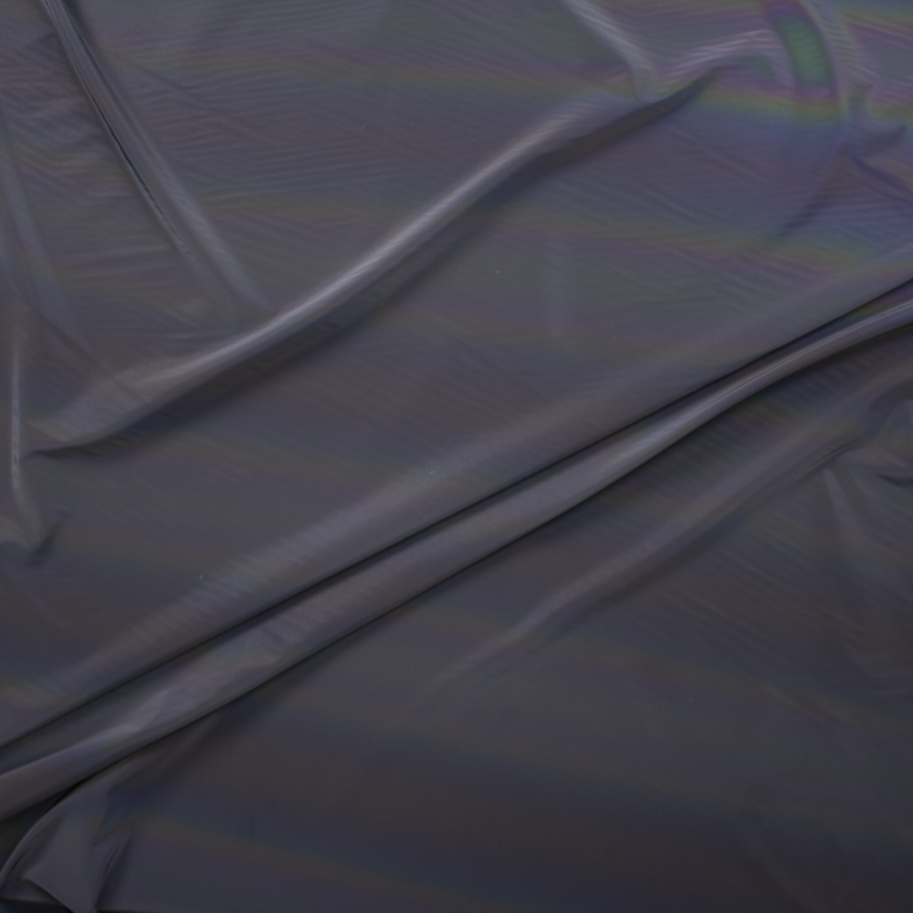Charcoal Rainbow Reflective Fabric Fabric By The Yard - Wide shot