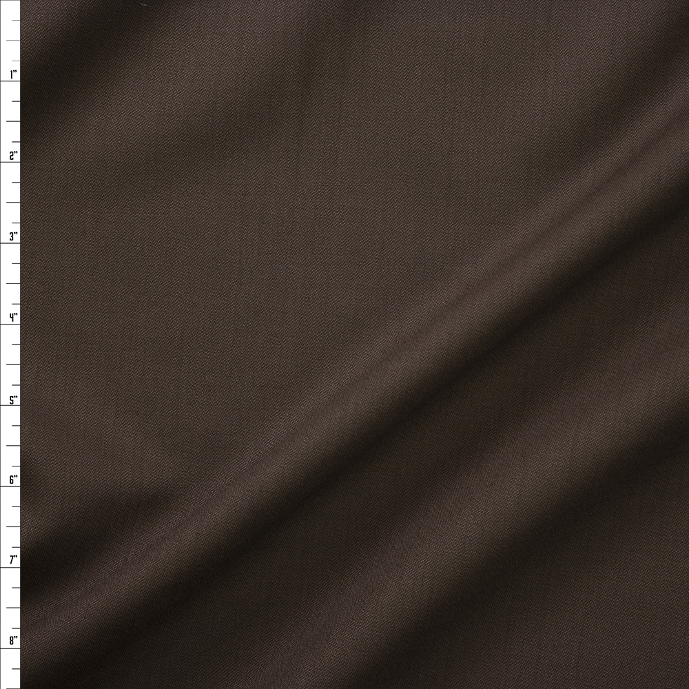 Brown Stretch Wool Blend Suiting Fabric By The Yard