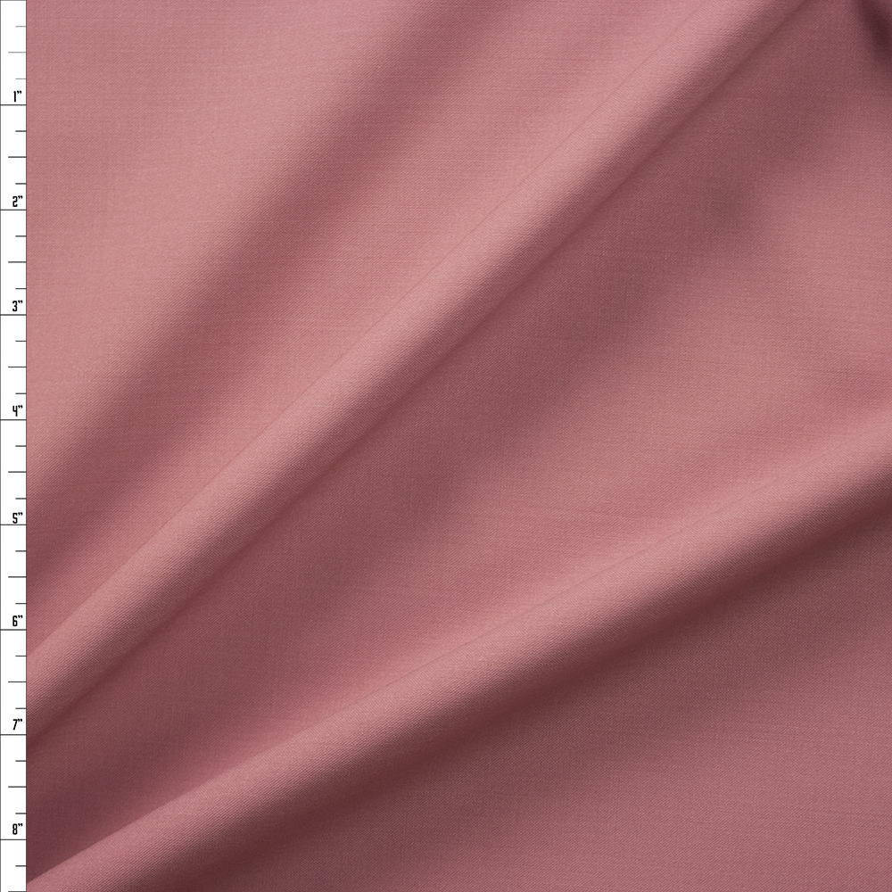 Mauve Stretch Wool Blend Suiting Fabric By The Yard
