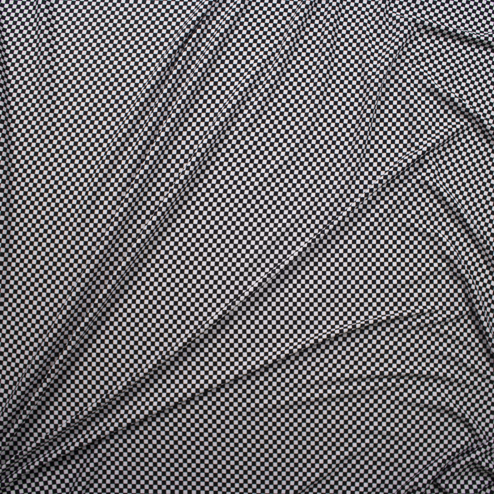 Black and White 1/4” Checkers Double Brushed Poly/Spandex Fabric By The Yard - Wide shot