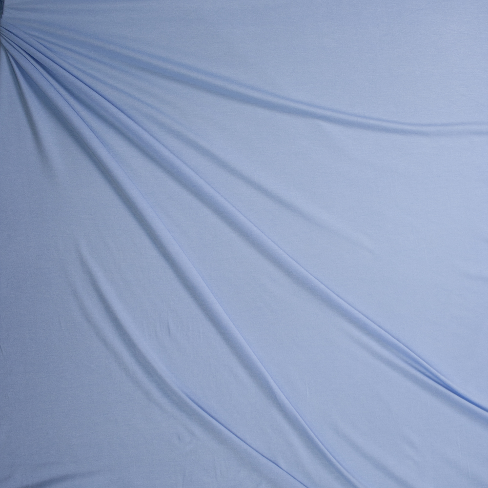 Light Blue 220gsm Designer Rayon/Spandex Jersey Knit Fabric By The Yard - Wide shot